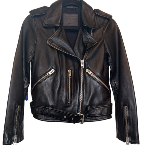 NWOT All Saints Balfern leather biker jacket 
Size US 4 - Picture 8 of 13